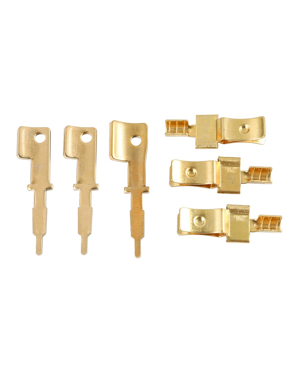 Brass terminals and contact pins for lamp holders and sensors